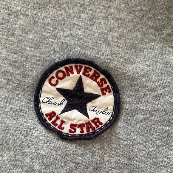 Gently Loved Vintage Chuck Taylor Converse Light Gray Hoodie Sweater Unisex - Picture 2 of 10